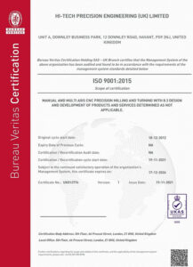 Bureau Veritas ISO 9001:2015 Certification